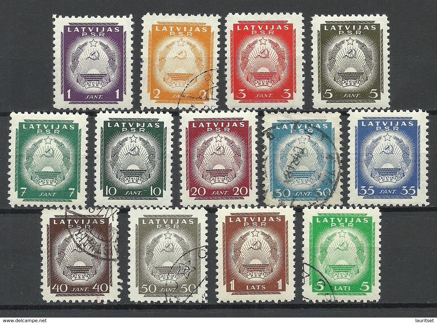 LETTLAND Latvia 1940 Michel 292 - 304 Mint (mostly MNH) & Used NB! 40 K Stamp Has Thin Place! - Latvia