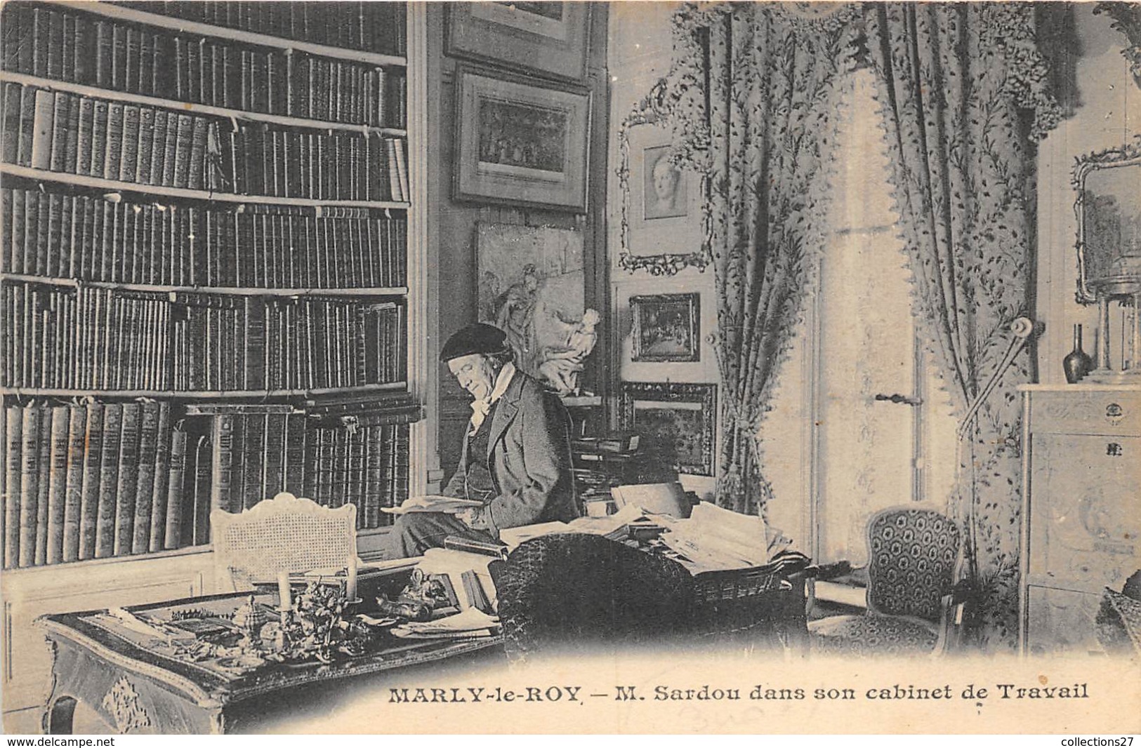 78-MARLY-LE-ROI- M. SARDOU DANS SON CABINET DE TRAVAIL - Marly Le Roi