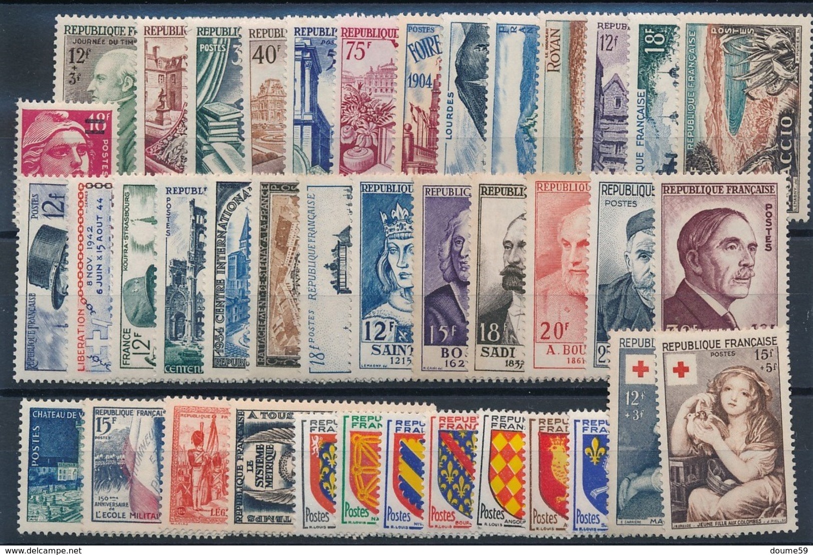 CX-161: FRANCE: Lot Avec Année 1954** - 1950-1959