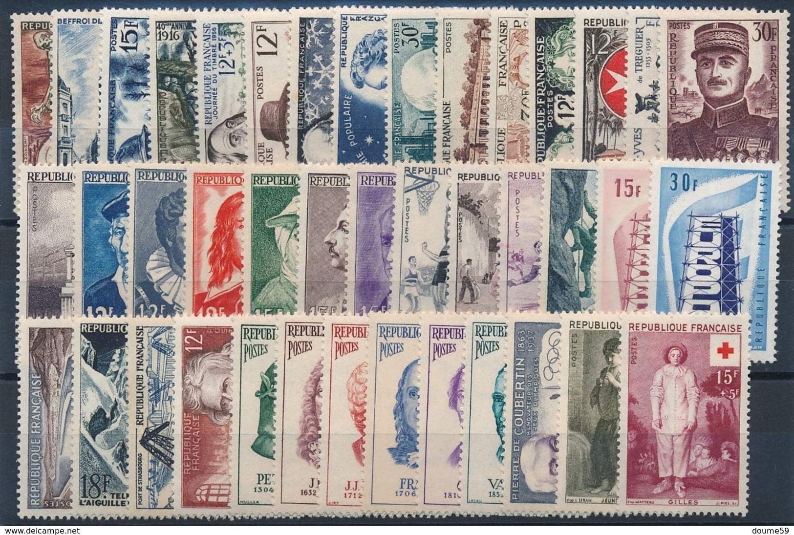 CX-163: FRANCE: Lot Avec Année 1956** - 1950-1959