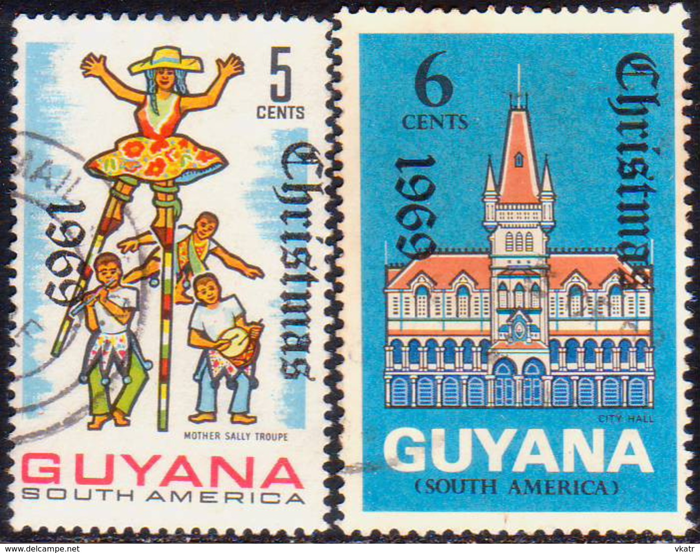 GUYANA 1969 SG 511-12 Part Set (2 Stamps Of 4) Used Christmas - Guyana (1966-...)