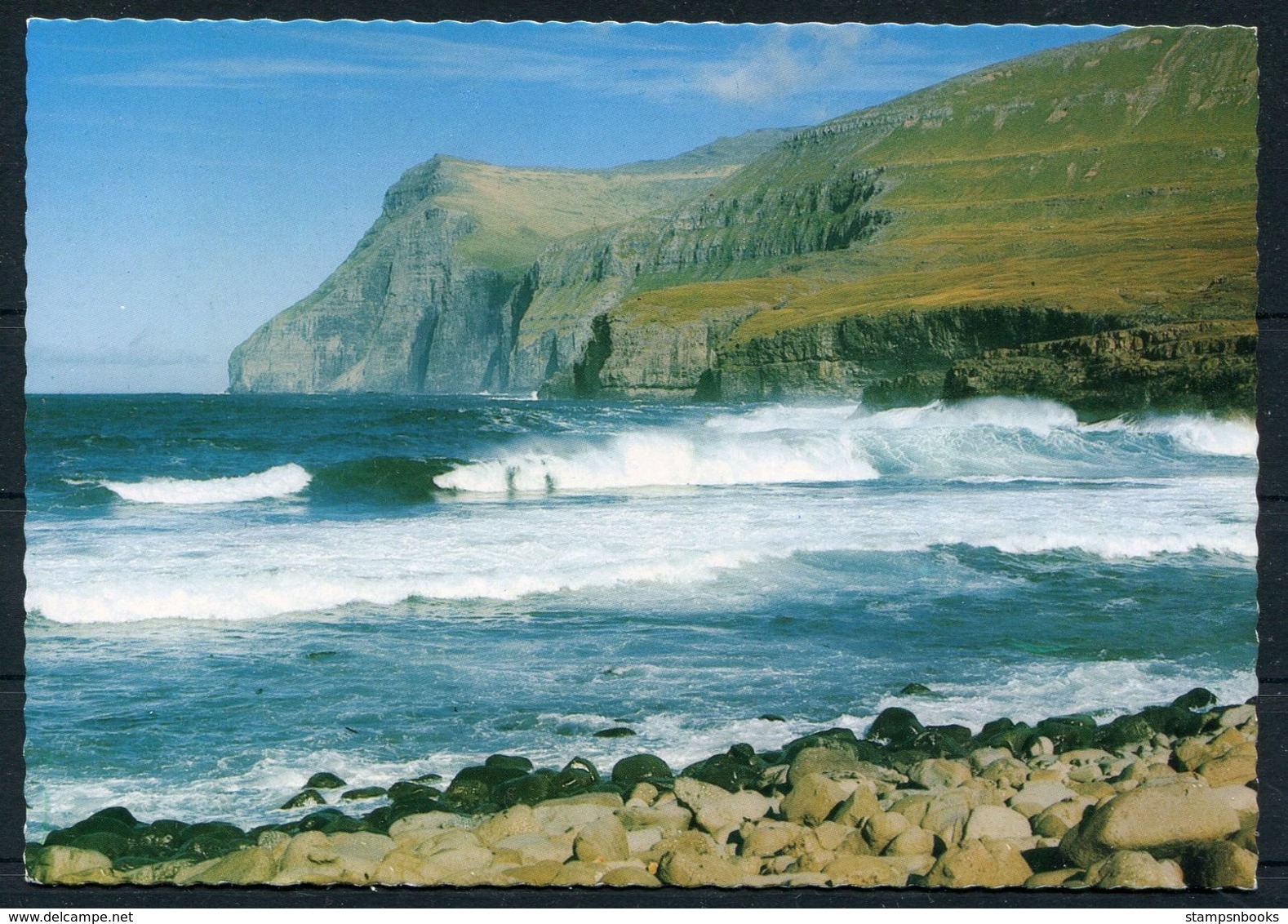 1983 Faroe Islands Eysturoy Postcard / Denmark FRA FAEROERNE Vagur - Copenhagen. Slania Chess - Faroe Islands