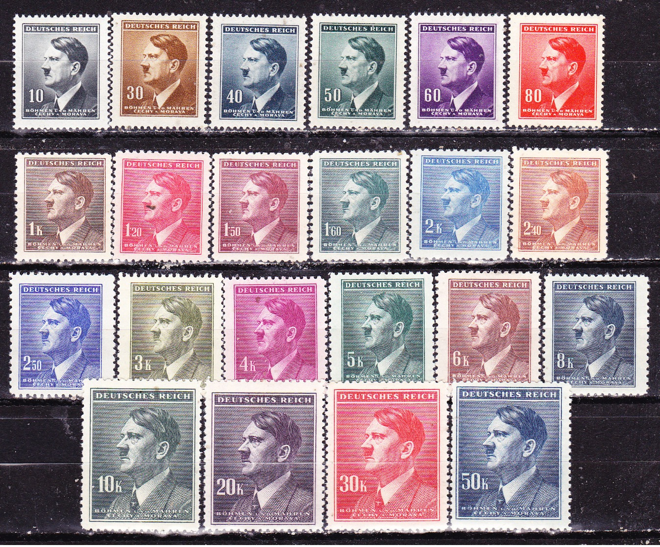 Germania-Protettorato Boemia E Moravia 1942-Hitler Serie Completa Nuova MLLH - Unused Stamps