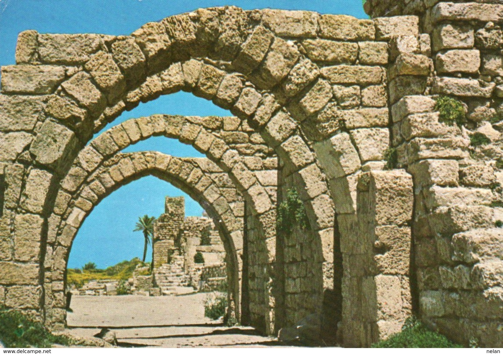 CESAREA-ANCIENT ARCH WAY- VIAGGIATA 1972 - Israele