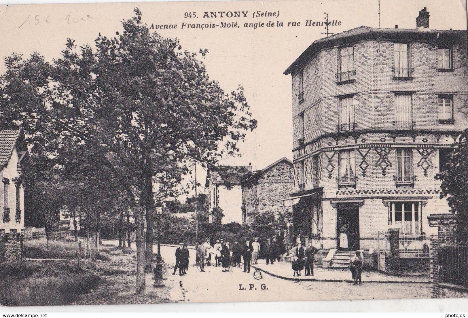 CPA : Antony (92)  Rare  Avenue François Molé  Angle De La Rue Henriette   Ed L P G  Belle Animation - Antony