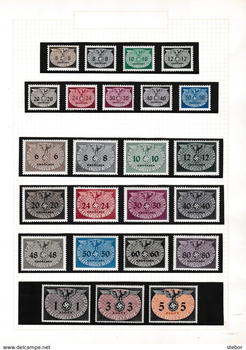 Duitse Rijk, General Gouvernement,dienst, Verzameling *, Zeer Mooi Lot 4160, ( 2 Scans ) - Colecciones (sin álbumes)