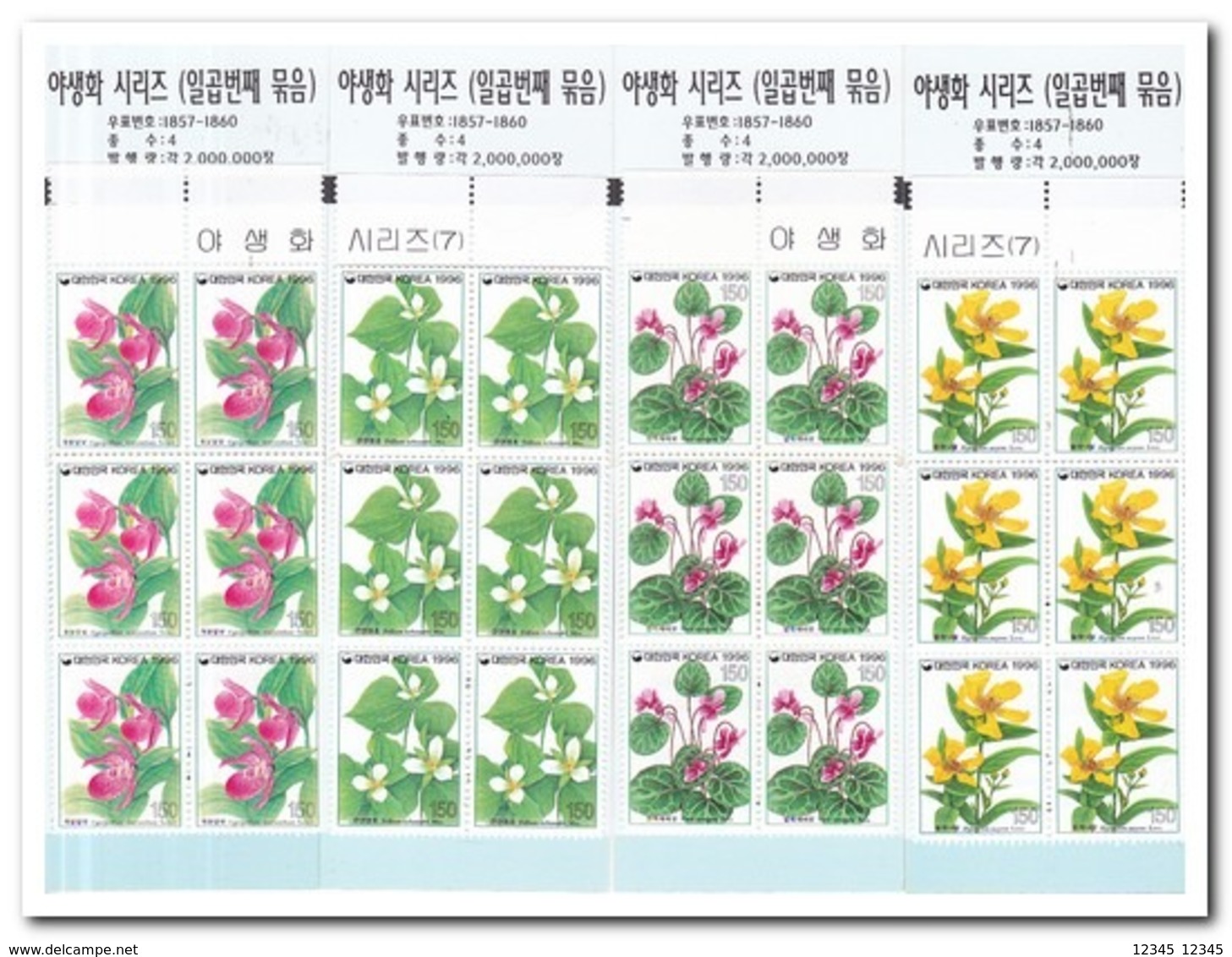 Zuid Korea 1996, Postfris MNH, Flowers ( Booklets, Carnets ) - Korea (Zuid)