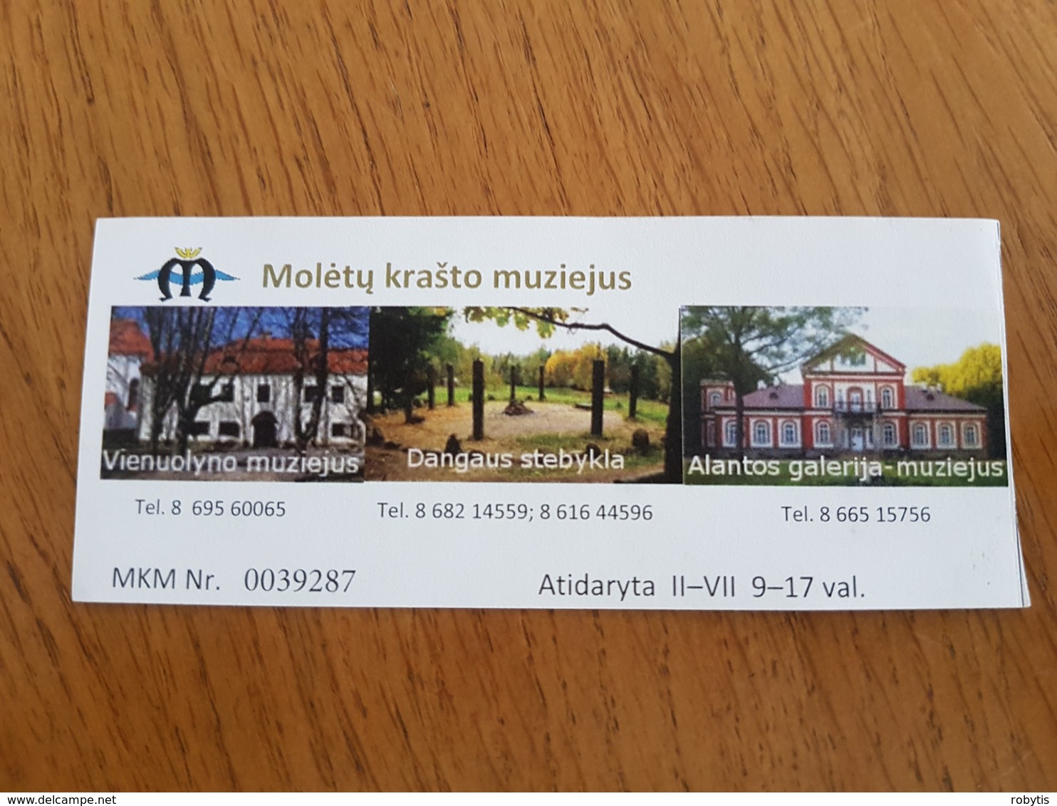 Lithuania Litauen Ticket Moletai Land Museum 2019 - Tickets - Vouchers