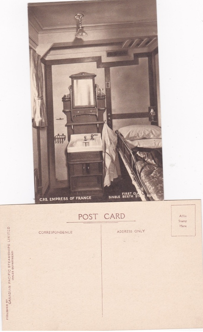 8 Postcard Set , C.P.S. EMPRESS Of FRANCE , 1920-30s - Steamers