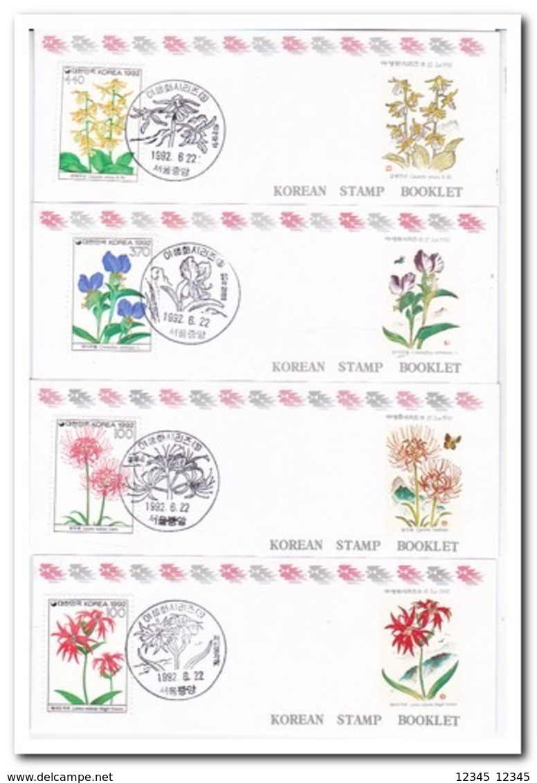 Zuid Korea 1992, Postfris MNH, Flowers ( Booklets, Carnet ) - Korea (Zuid)