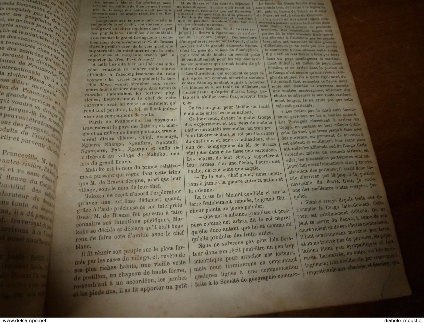 1882 JDV: Gravure --->Attaque De LA CONCORDIA Par Les Pirates;    Gravure ---> Savorgnan De Brazza Avec Les Oubendji;etc - 1850 - 1899