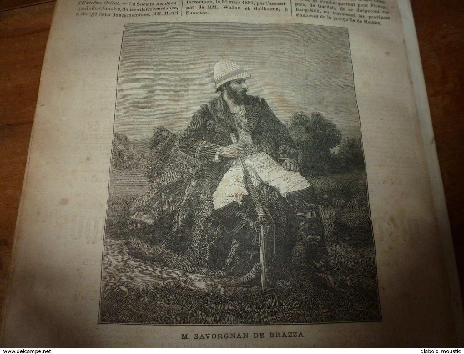 1882 JDV: Gravure --->Attaque de LA CONCORDIA par les pirates;    Gravure ---> Savorgnan de Brazza avec les Oubendji;etc