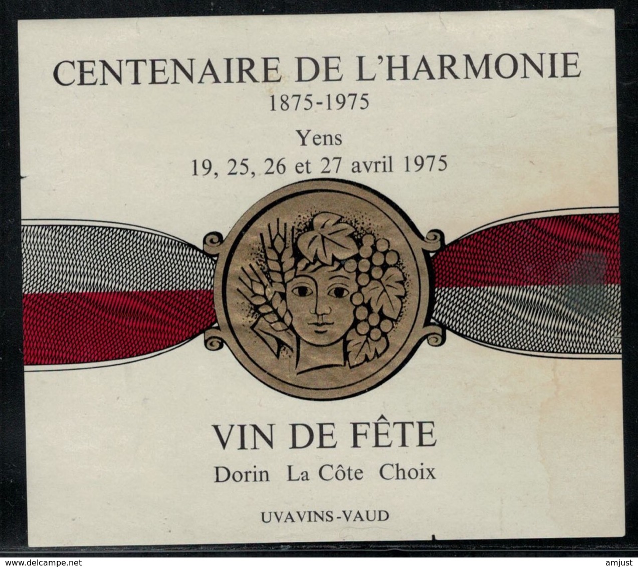 Etiquette De Vin // Dorin La Côte, 100 Ans De L'Harmonie De Yens - Musique