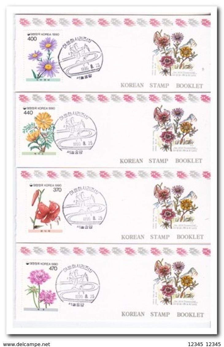 Zuid Korea 1990, Postfris MNH, Flowers ( Booklets, Carnet ) - Korea (Zuid)