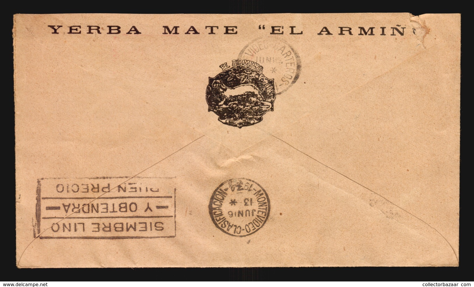 Uruguay Yerba Armiño Red Meter And Advertising Cover Uruguay Ca1930 (A_4278) - Other & Unclassified