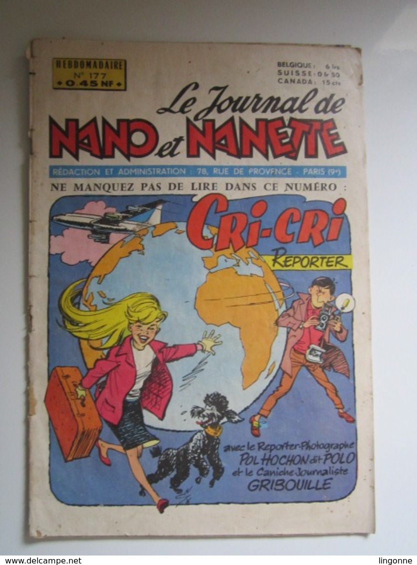 LE JOURNAL DE NANO ET NANETTE, Numéro 177 - Le Journal De Nano Et Nanette