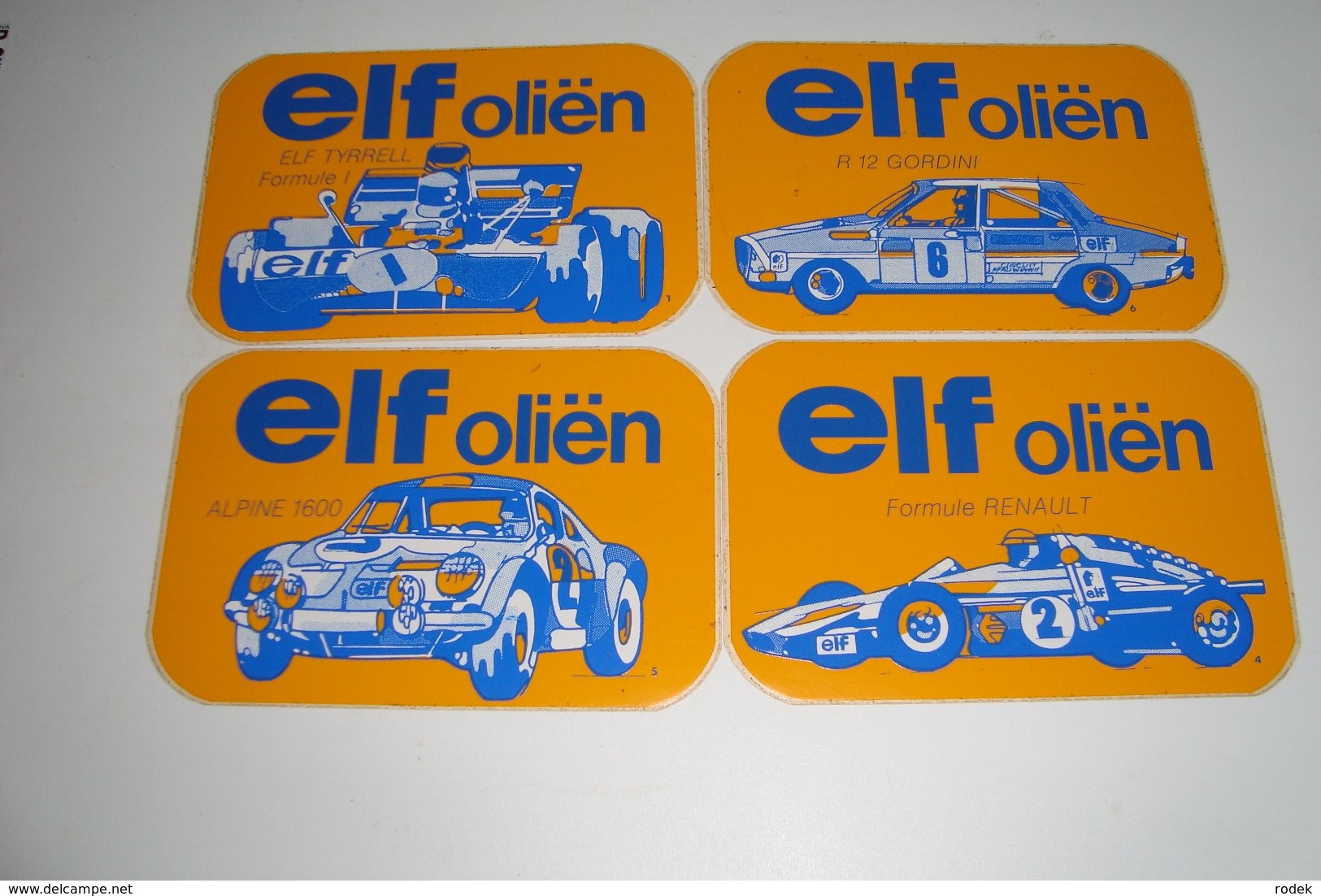 4 Stickers - Autocollants Elf Oliën ( Formule Renault, Elf Tyrrel Formule 1,... ) - Automovilismo - F1