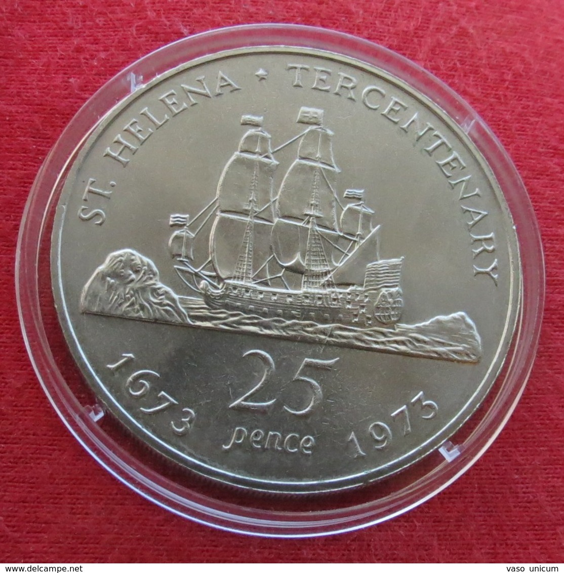 St Helena  25 Pence 1973 Sail Ship - Saint Helena Island