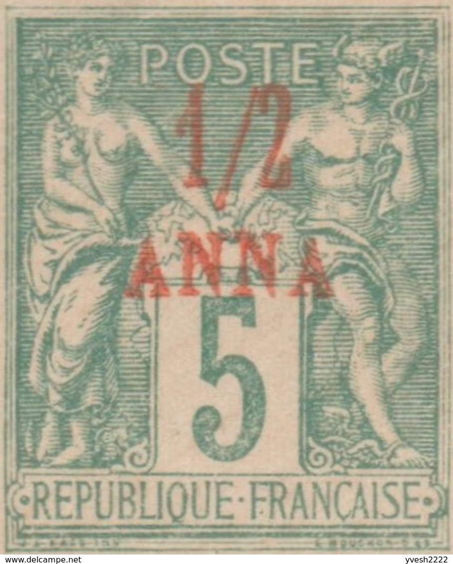 Zanzibar 1897. Enveloppe De France 5 C Sage Sans Date Surchargée 1/2 Anna, 107 X 70 Mm (EN 2) - Covers & Documents