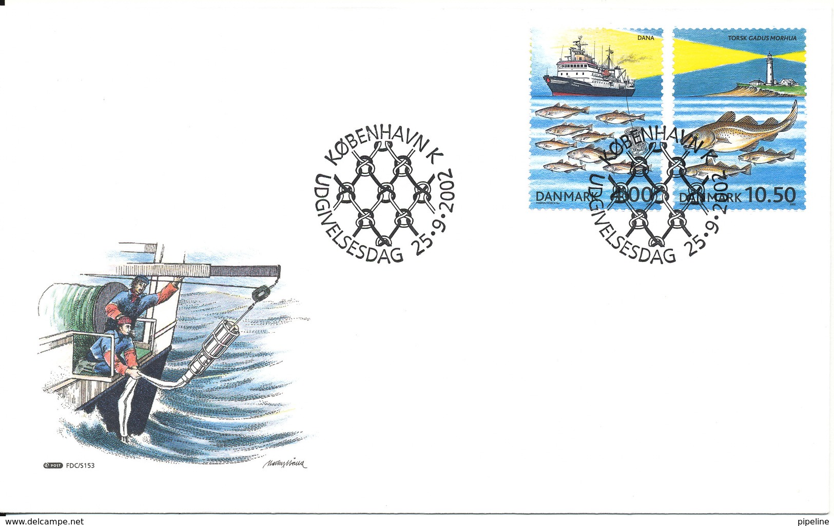 Denmark FDC 25-9-2002 Sea Research Complete Set Of 2 With Cachet - FDC