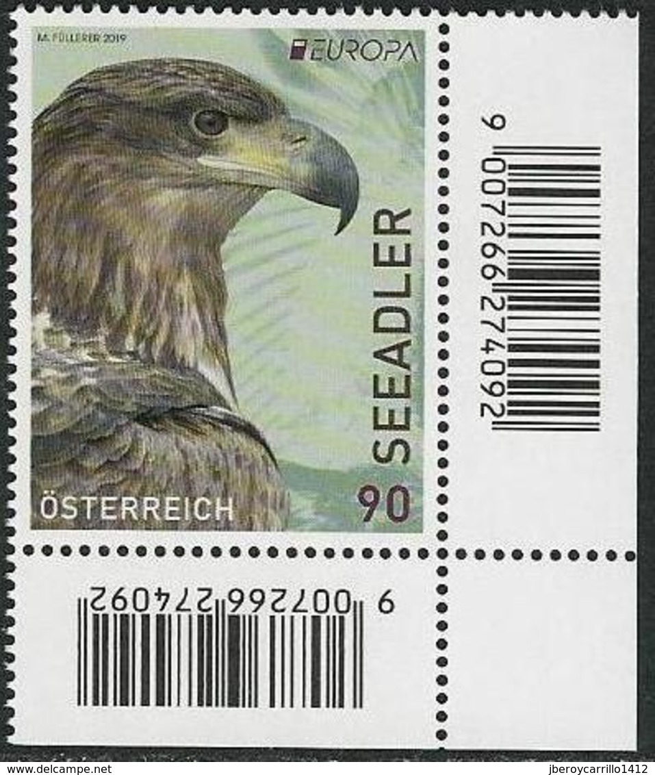 AUSTRIA / ÖSTERREICH - EUROPA 2019 -NATIONAL BIRDS.-"AVES -BIRDS -VÖGEL-OISEAUX"- SERIE CH - CB - 2019