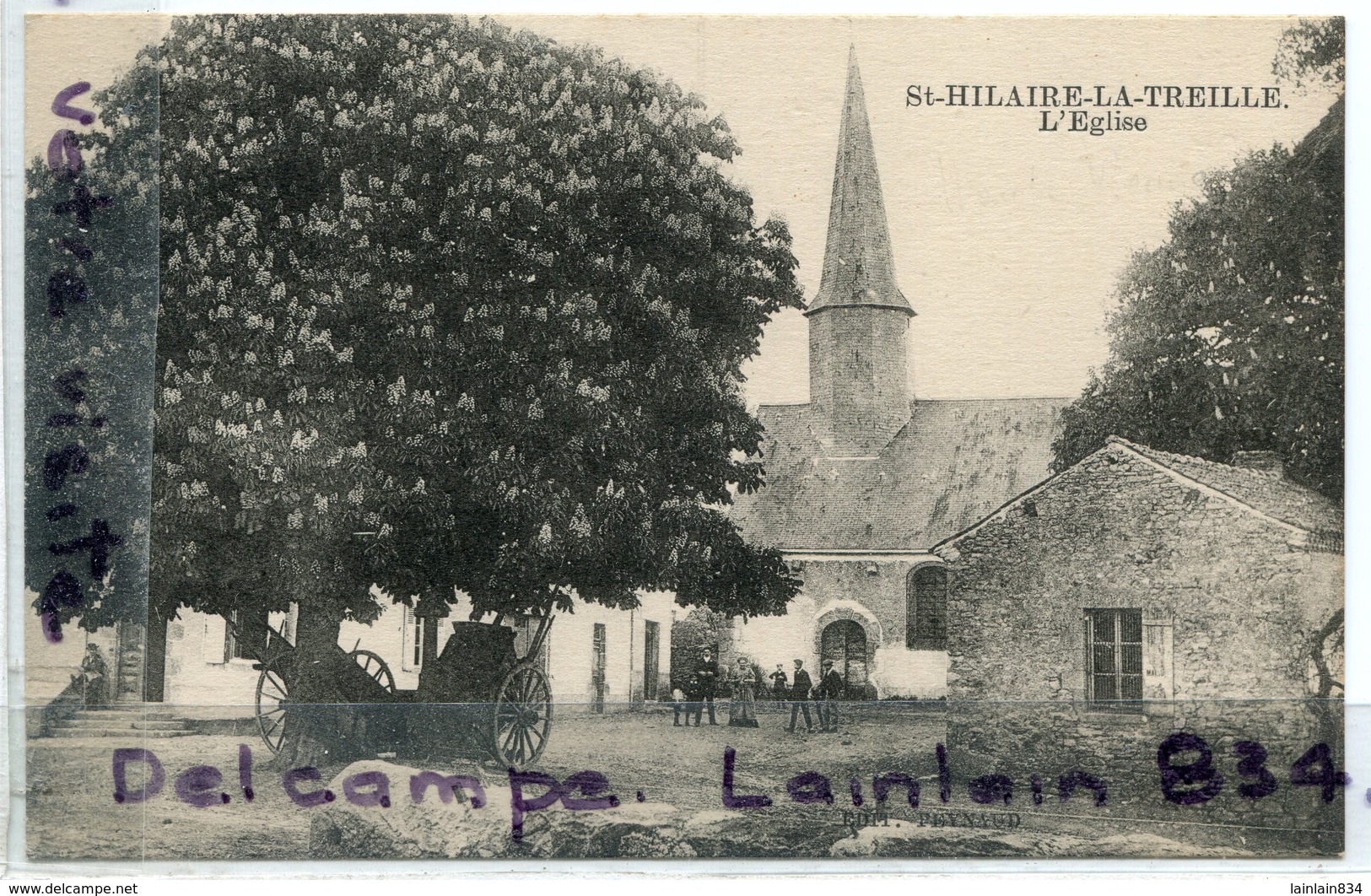 - ST HILAIRE LA TREILLE - ( Vienne ), L'Eglise, Charrettes, Animation, écrite, Coins Impeccables, TTBE, Scans. - Other & Unclassified