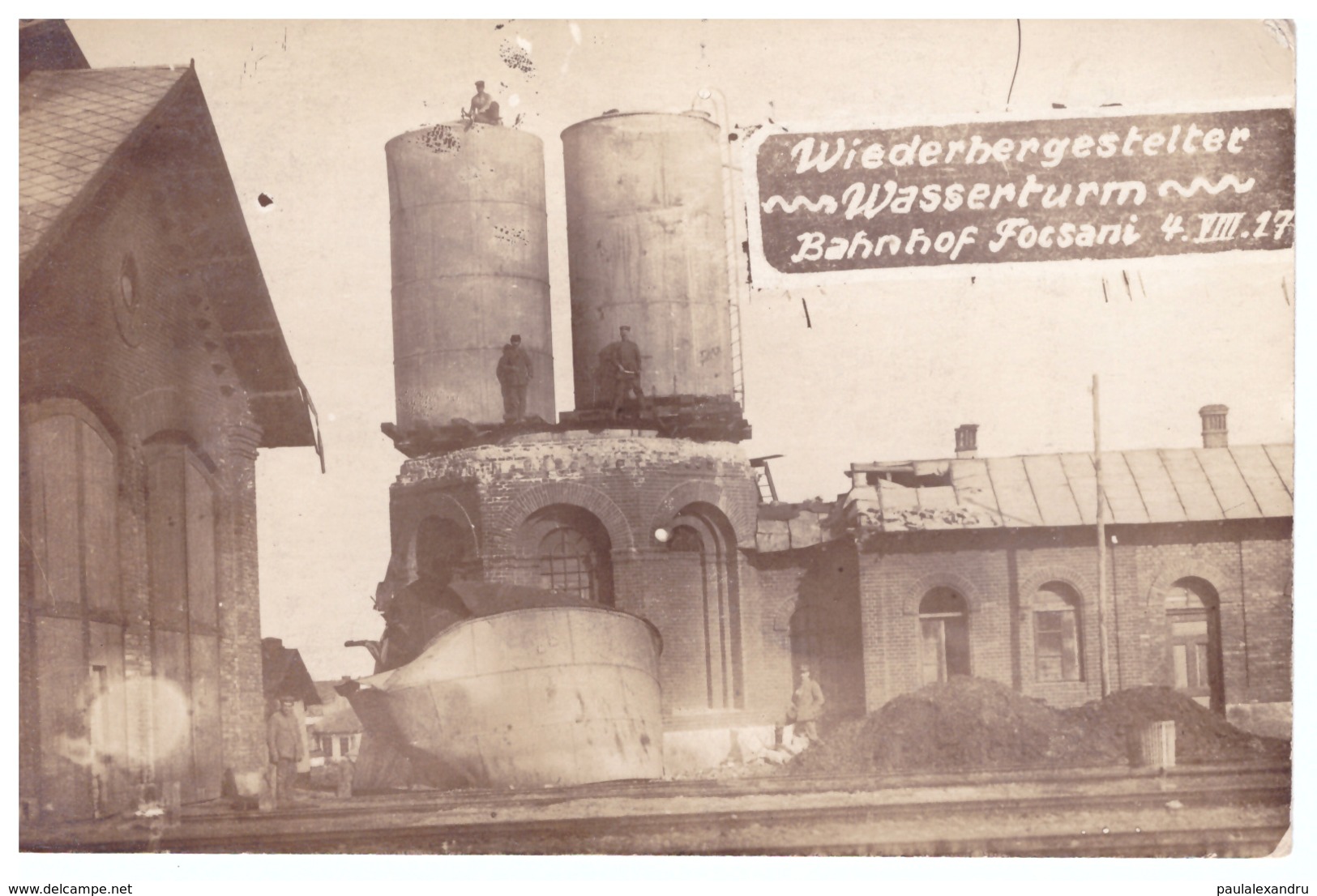 Romania Focsani Gara Bahnhof 1927 Restored Water Tower At The Station - Train Station - Romania