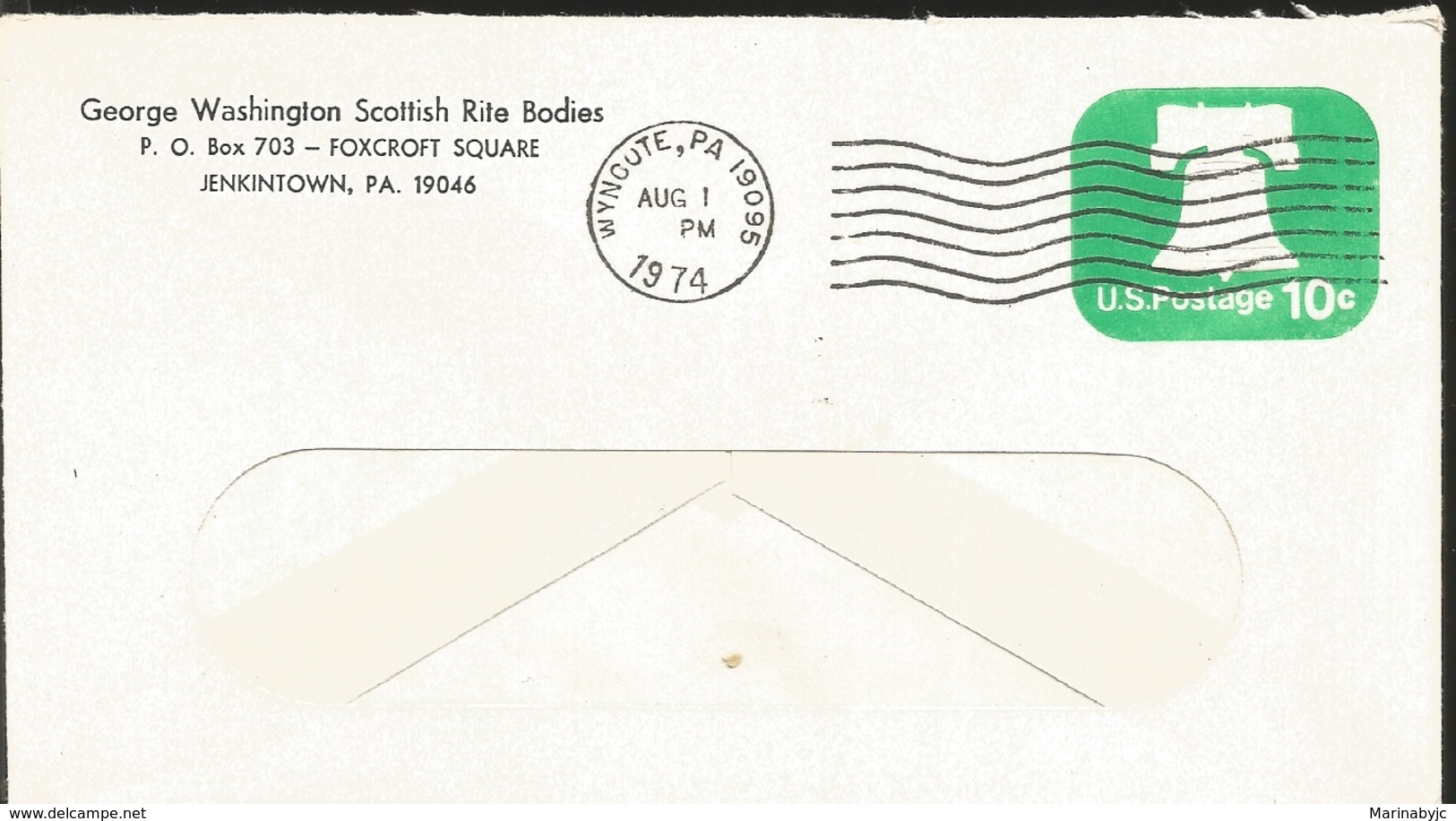 J) 1974 UNITED STATES, GEORGE WASHINGYON SCOTTISH RITE BODIES, POSTAL STATIONARY - Sonstige & Ohne Zuordnung