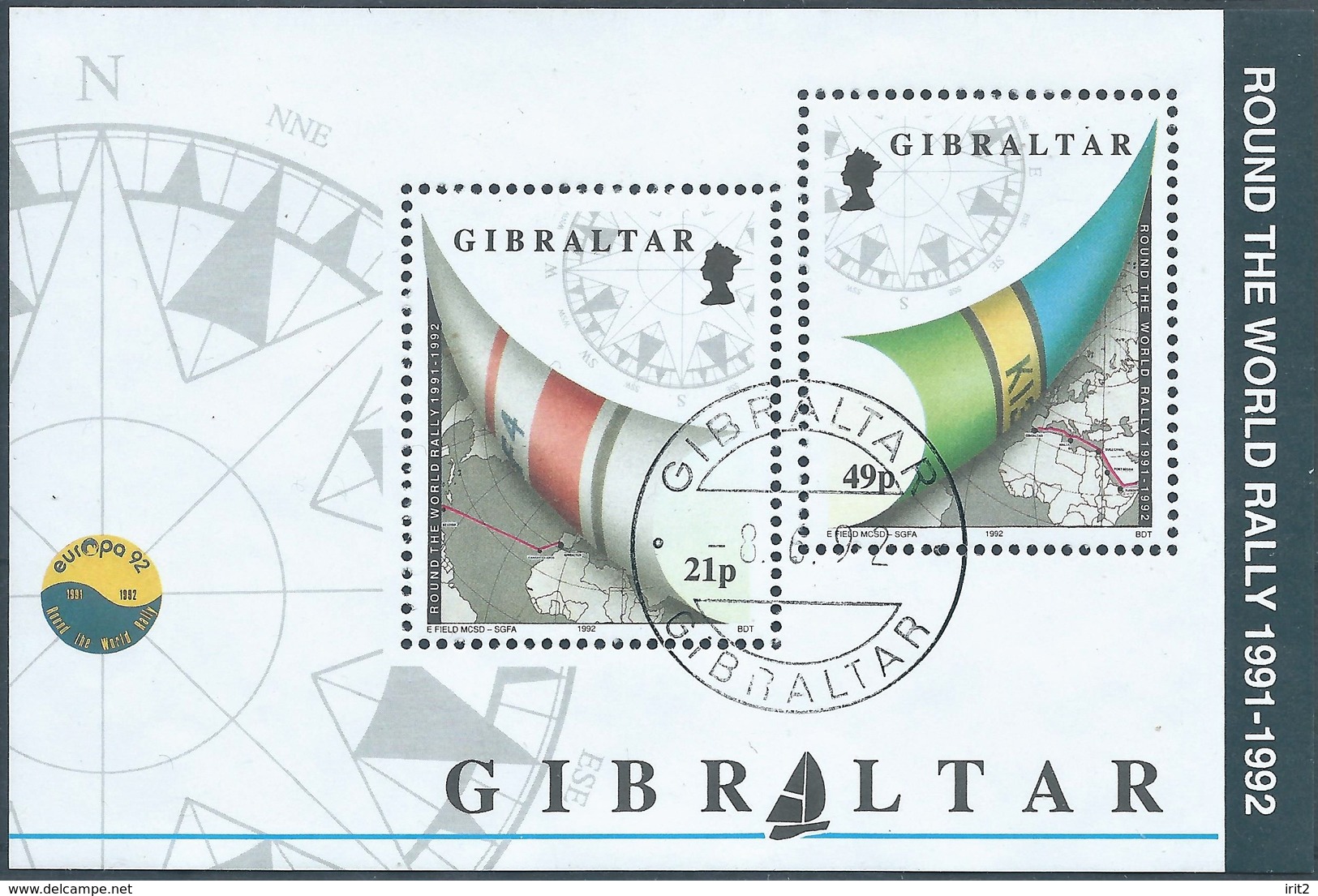Gibilterra - Gibraltar-1992 Sailing - Whitbread Around The World,Minisheet (108 X 72mm) - Gibilterra
