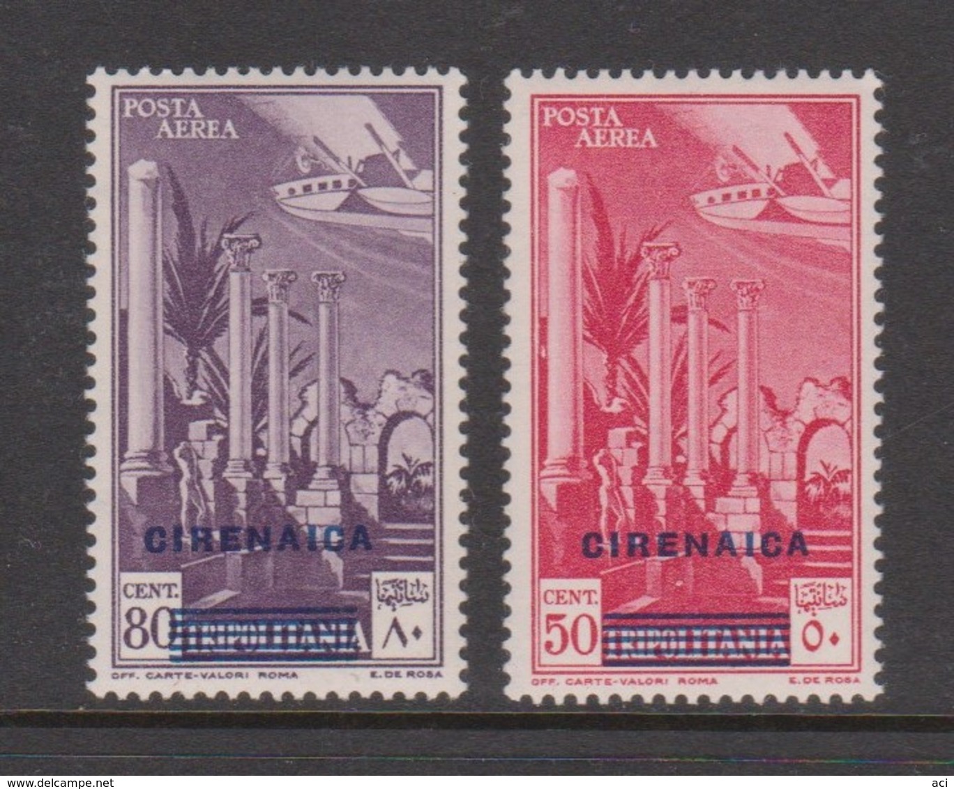 Italian Colony Cirenaica AP4-5  1932 Air Mail Overprinted,mint Hinged - Cirenaica