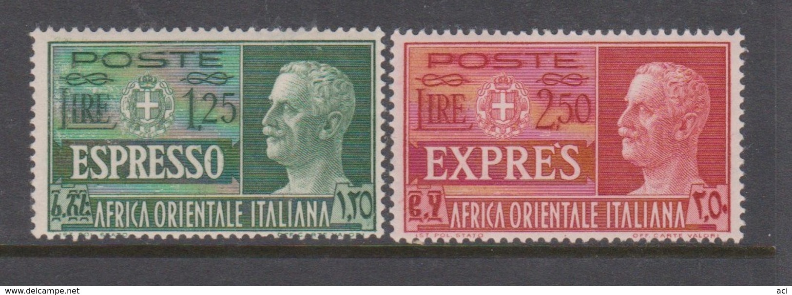 Italian Eastern Africa  SP 1-2  1938 Special Delivery Stamps,mint Never Hinged - Italian Eastern Africa