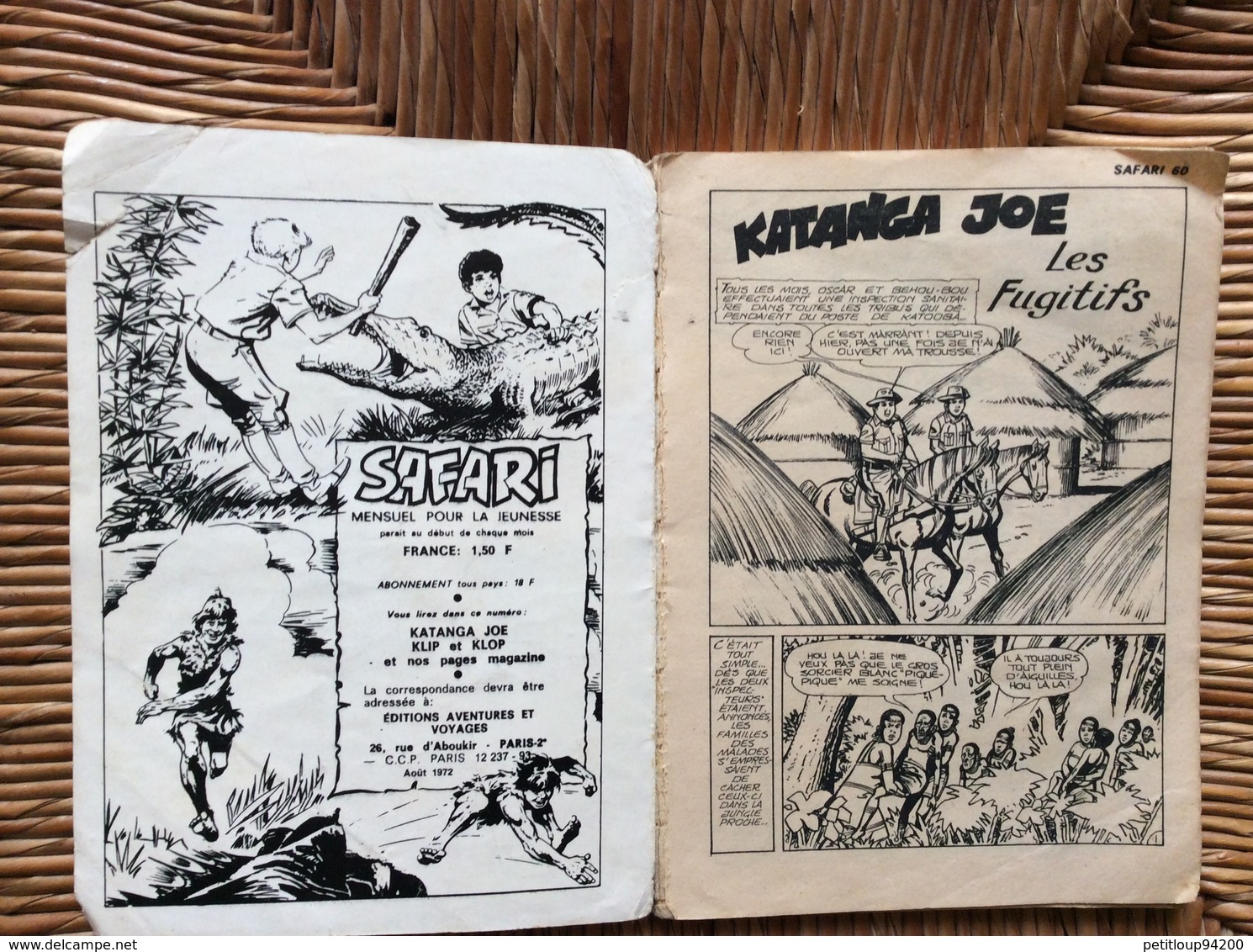 BANDE DESSINÉE SAFARI  No 60  ANNÉE 1972 - Safari