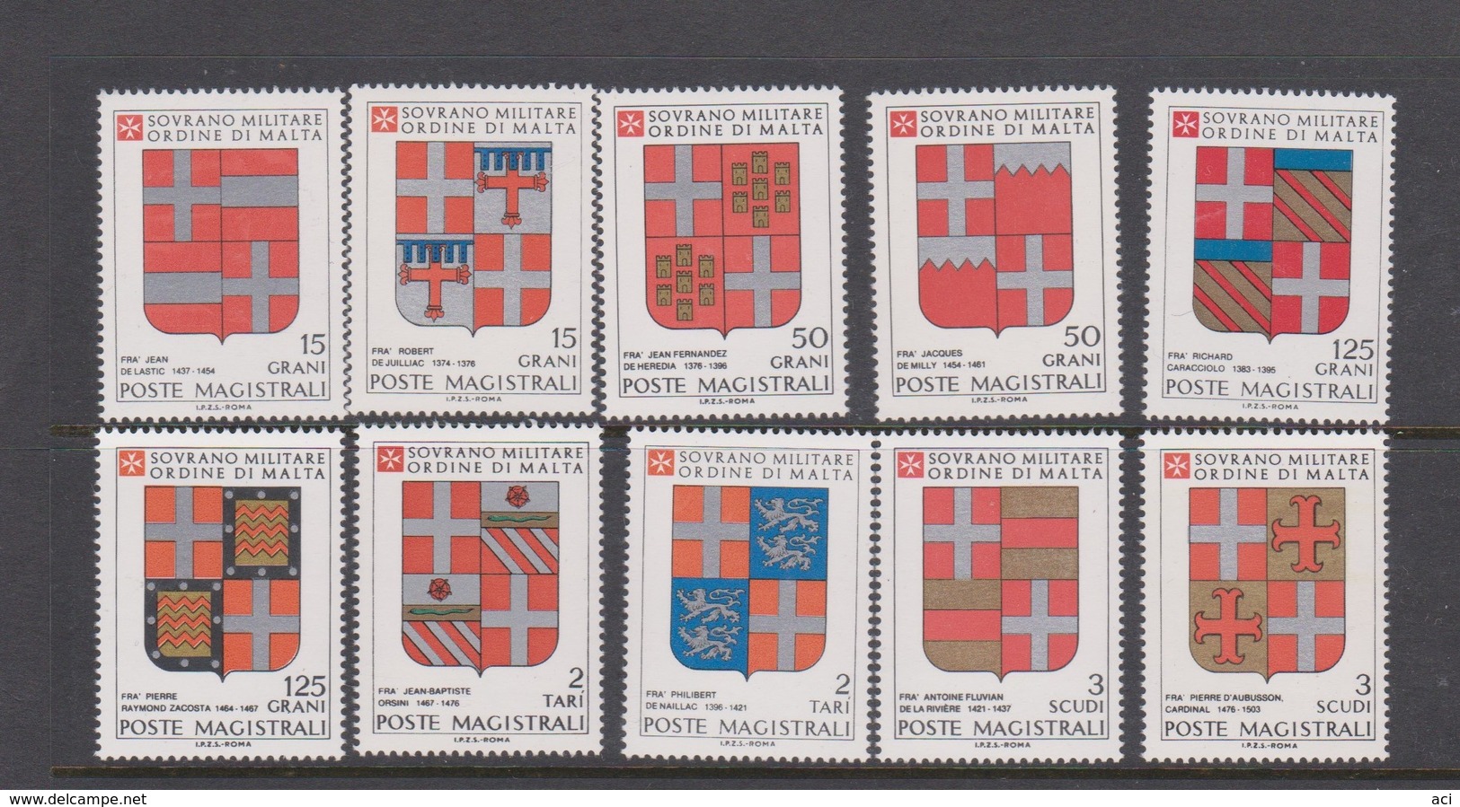 Malte (Ordre De) S 298-307 1989 Arms,mint Never Hinged, - Malte (Ordre De)