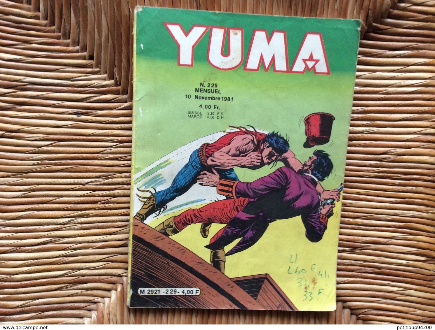 BANDE DESSINEE YUMA  No 229  ANNÉE 1981 - Yuma