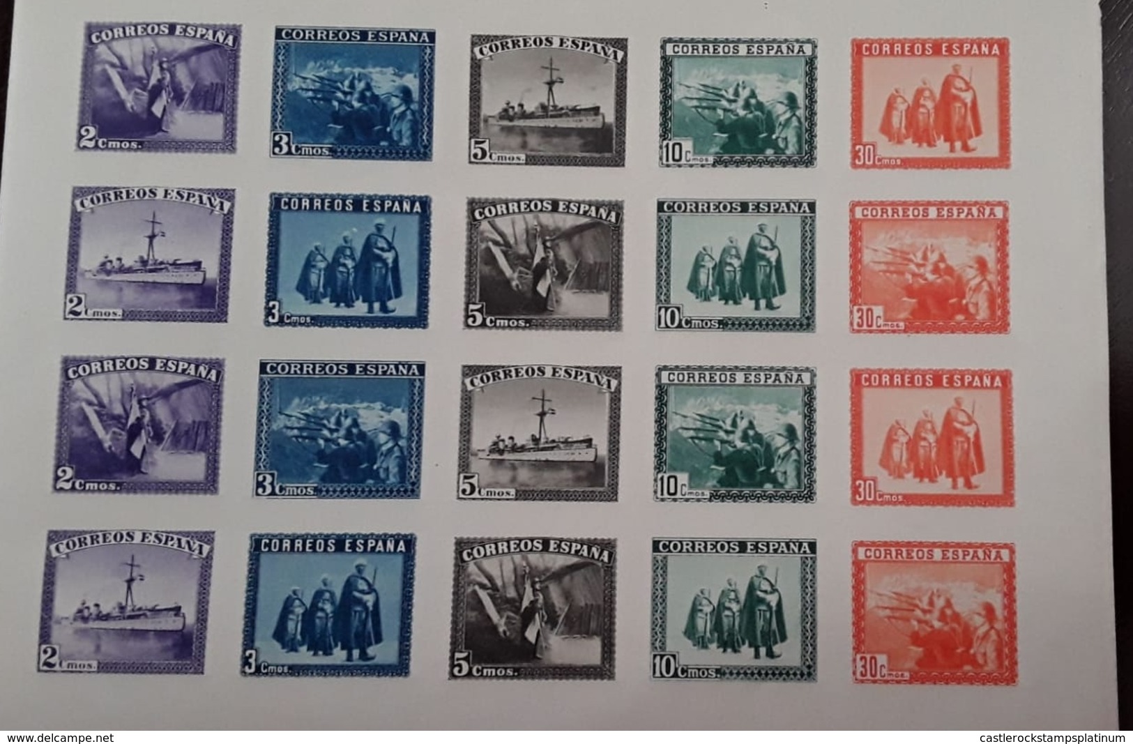 O) 1938 SPAIN, IMPERFORATE, VICTORY OVER THE TURKS IN THE BATTLE OF LEPANTO -SC B108K - ARMY AND MARINE .BATTLESHIP ADMI - Variedades & Curiosidades