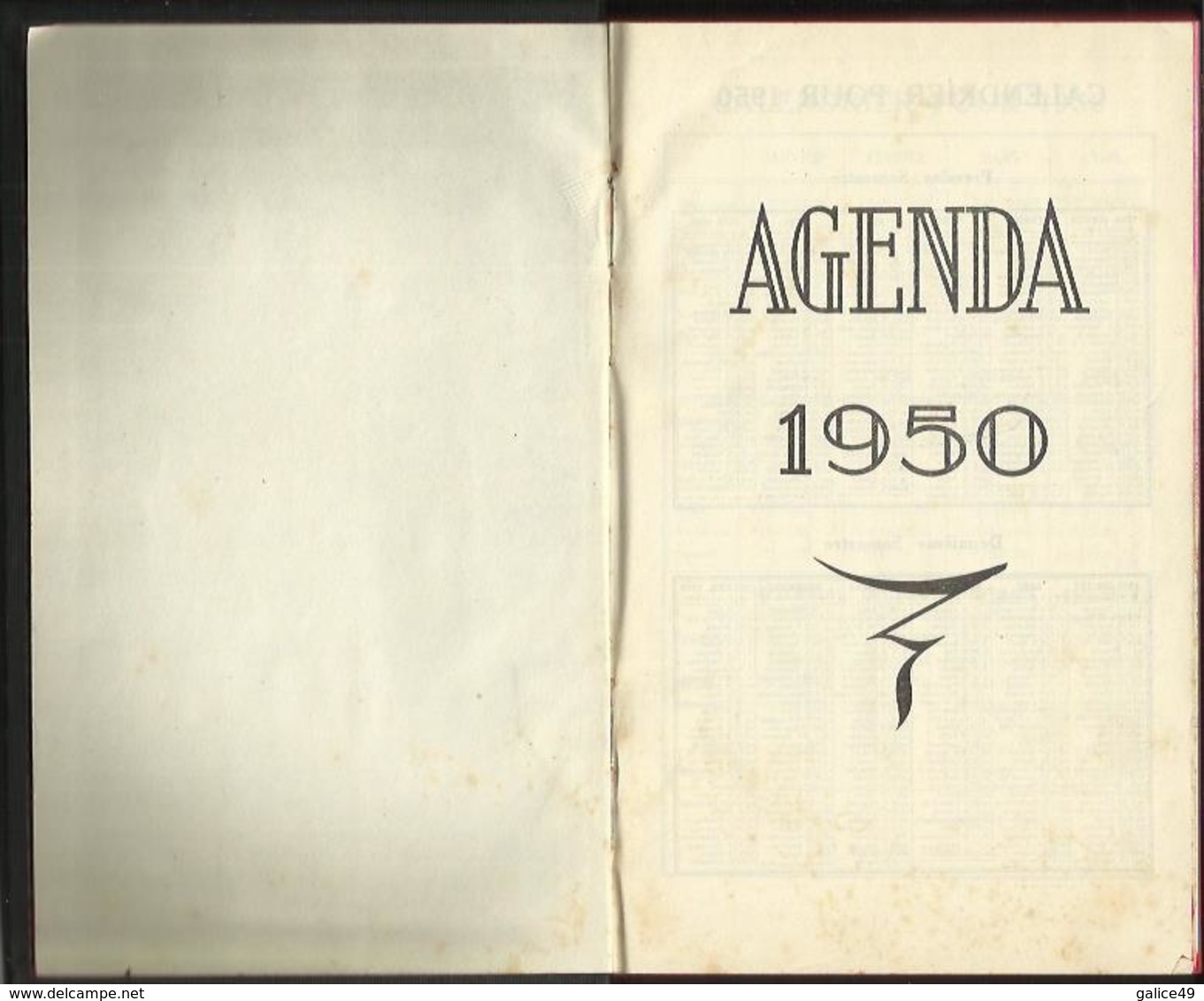 Agenda 1950 - Format 14 X 22 Cm - Couverture Cartonnée Très Rigide ... - Petit Format : 1941-60