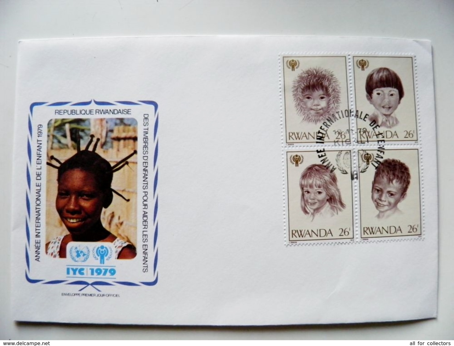 Cover Rwanda Fdc 1979 Children - 1970-1979