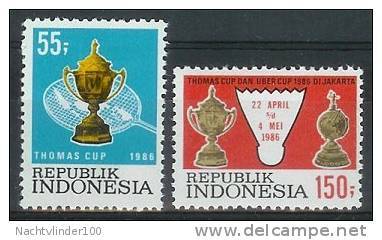 Mgm1258 SPORTS BADMINTON 14TH THOMAS CUP AND 13TH UBER CUP WELTMEISTERSCHAFT INDONESIA 1986 PF/MNH  VANAF1EURO - Badminton