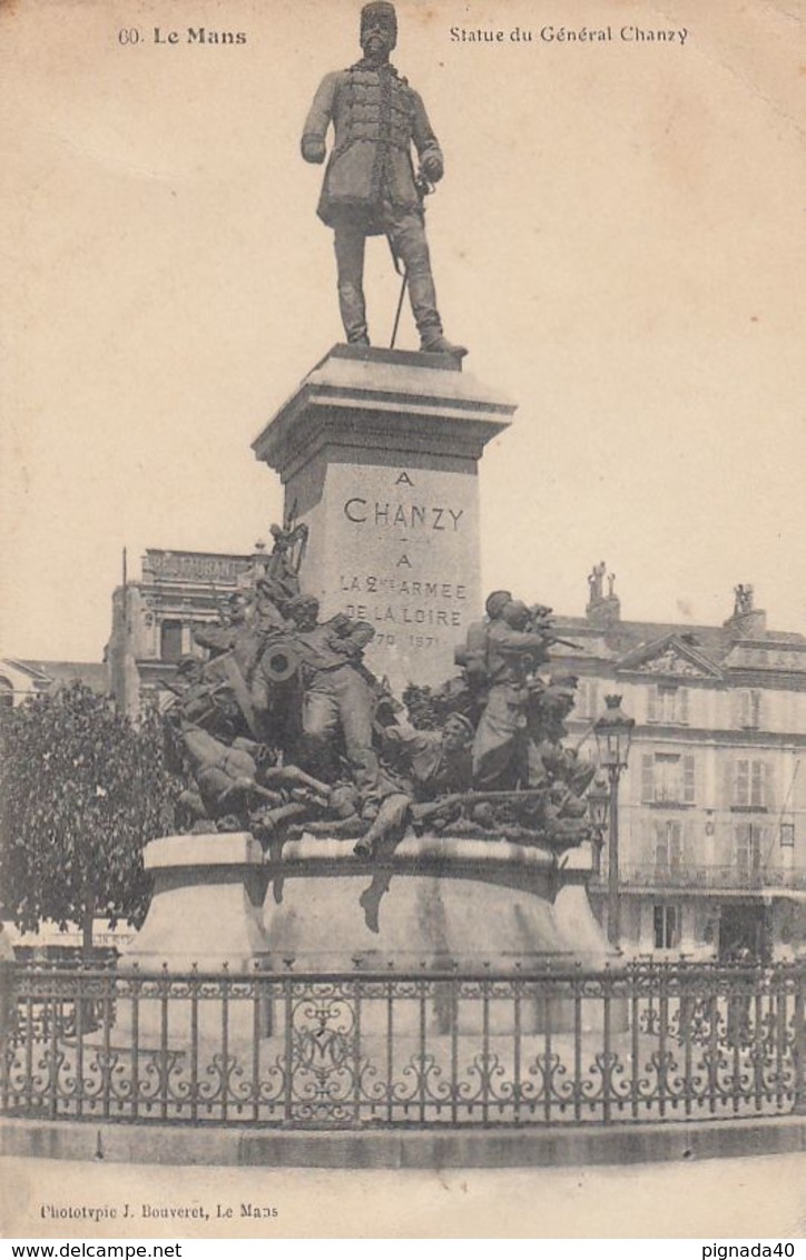 Cp , 72 , LE MANS , Statue Du Général Chanzy - Le Mans