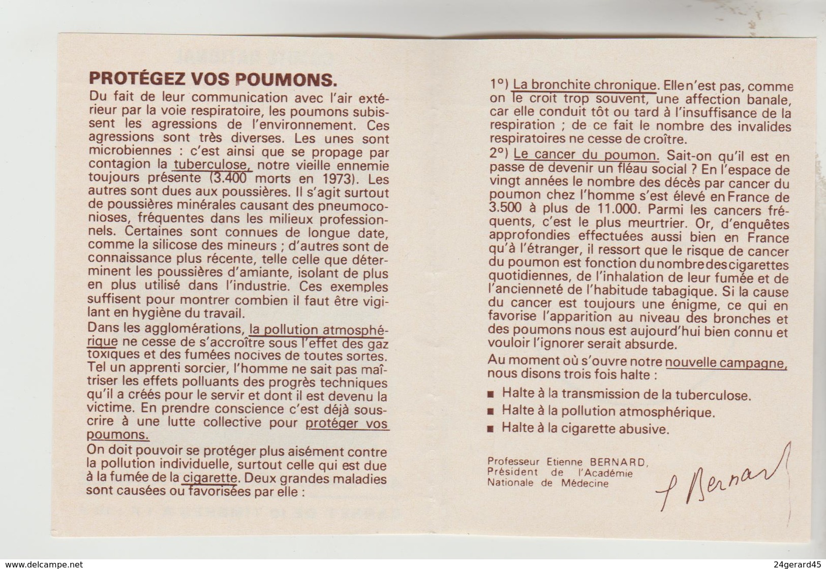 ERINNOPHILIE 44° CAMPAGNE CONTRE LA TUBERCULOSE 1974/75 - Carnet 10 Timbres + Feillet Pub + Grande Vignette Autocollante - Erinnophilie