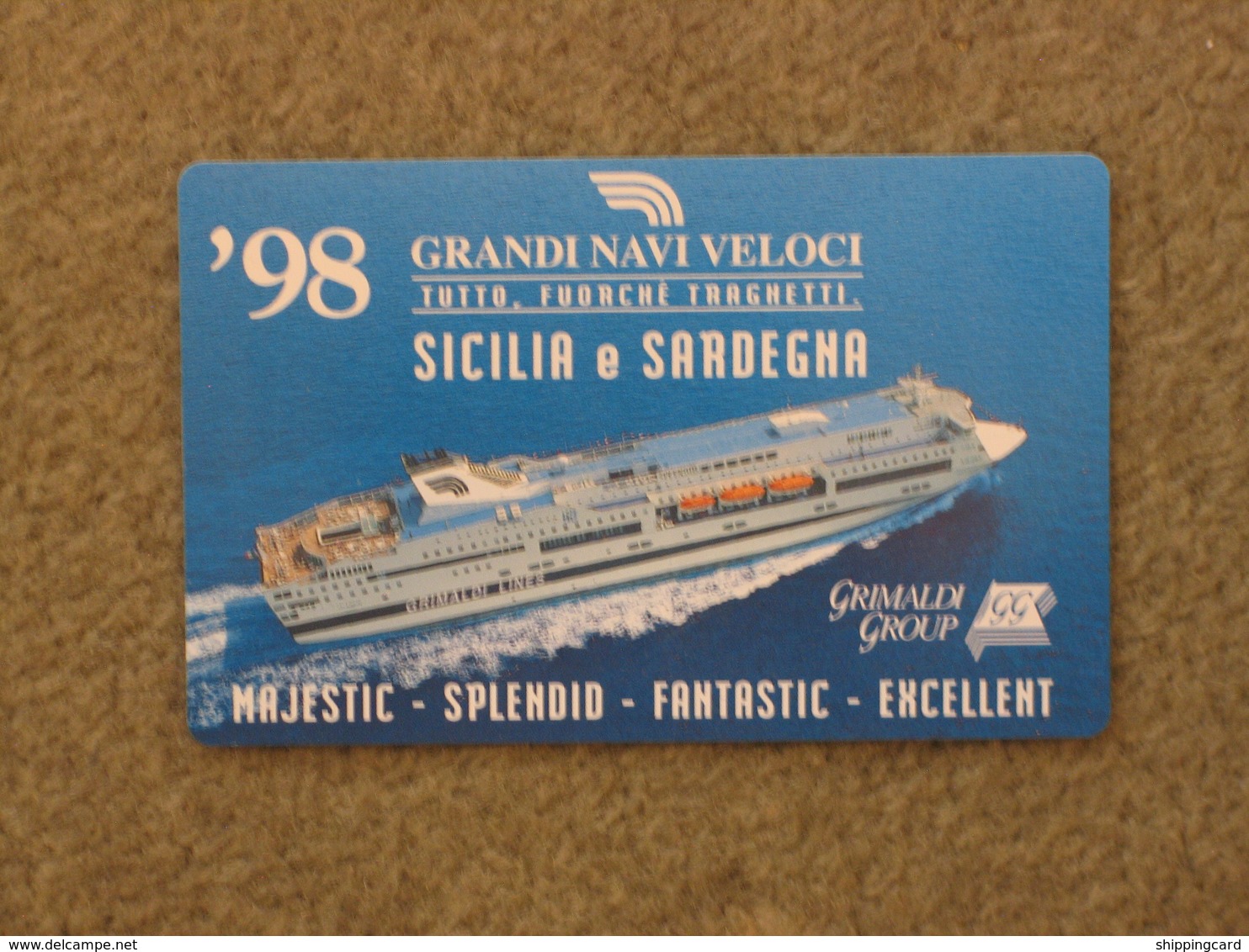 GRANDI NAVI VELOCI 1998 CALENDAR CARD, 1998 - Ferries