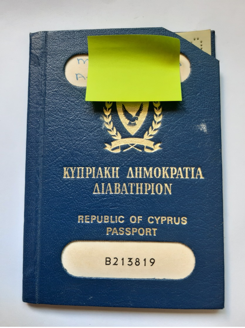 1986 Republic Of Cyprus Passport-Document Rare - Documenti Storici