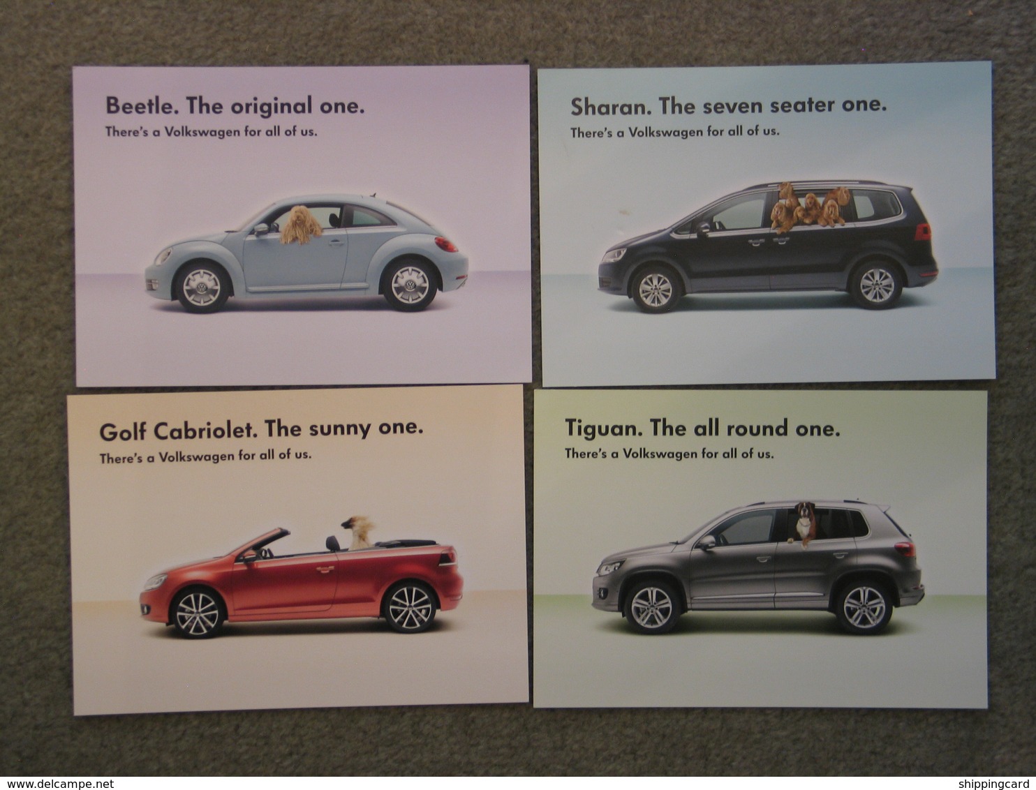 4 X VOLKSWAGEN OFFICIAL CARDS - Passenger Cars