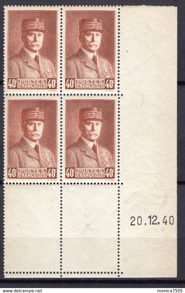 FRANCE ( COINS DATES ) Y&T N° 470  DU  20/12/1940  TIMBRES  NEUFS  SANS  TRACE  DE  CHARNIERE . - 1940-1949