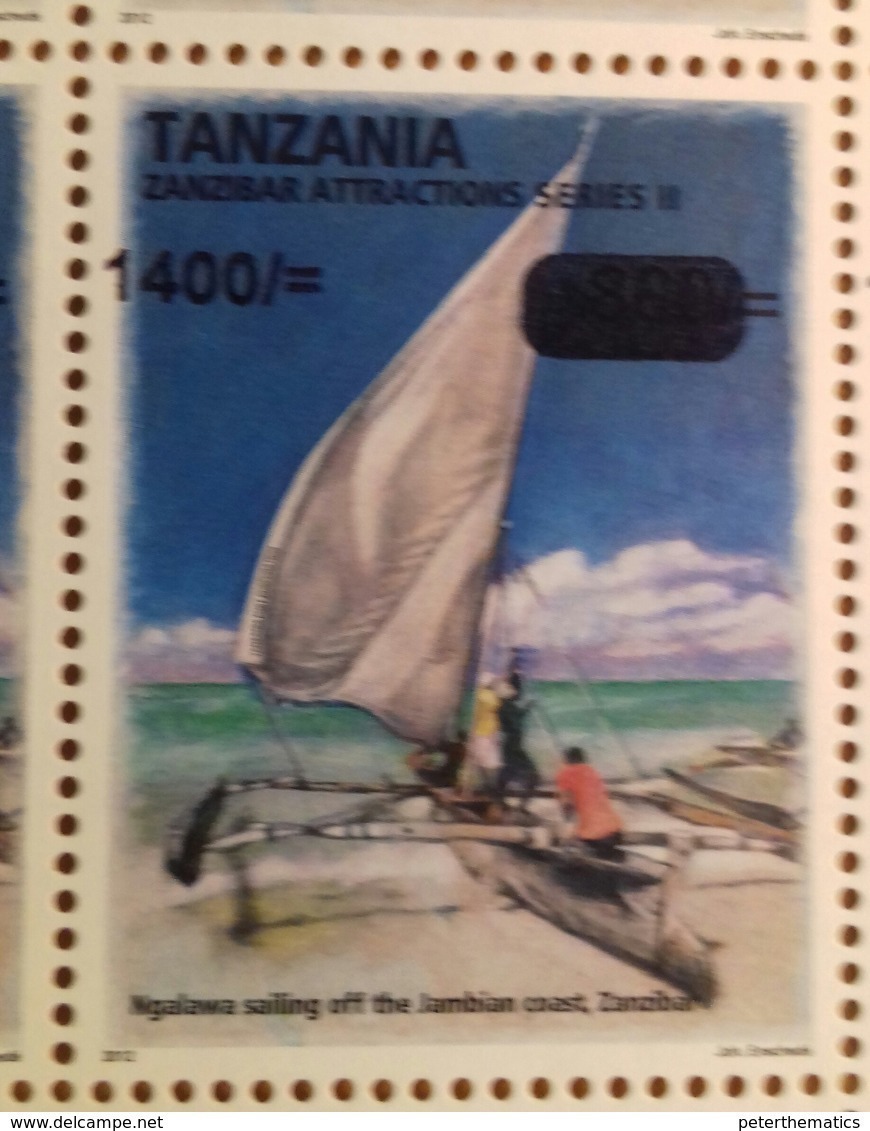 TANZANIA, 2018, MNH, BOATS, SAILBOATS OF ZANZIBAR, 1v,OVERPRINT, - Other (Sea)