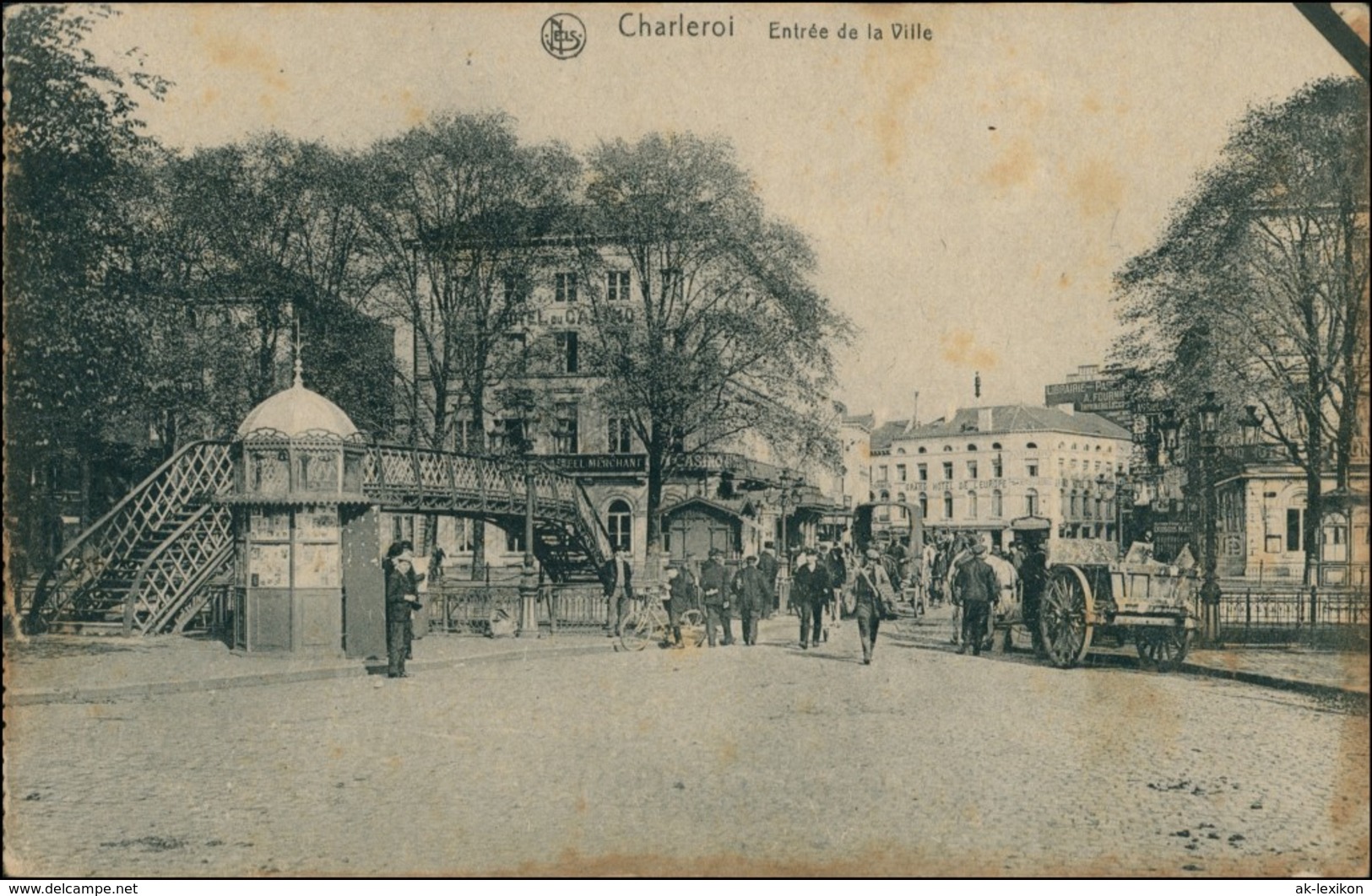 Charleroi Charleroi &#47; Wallonisch: Tchålerwè Straße, Brücke Kiosk 1914  - Andere & Zonder Classificatie