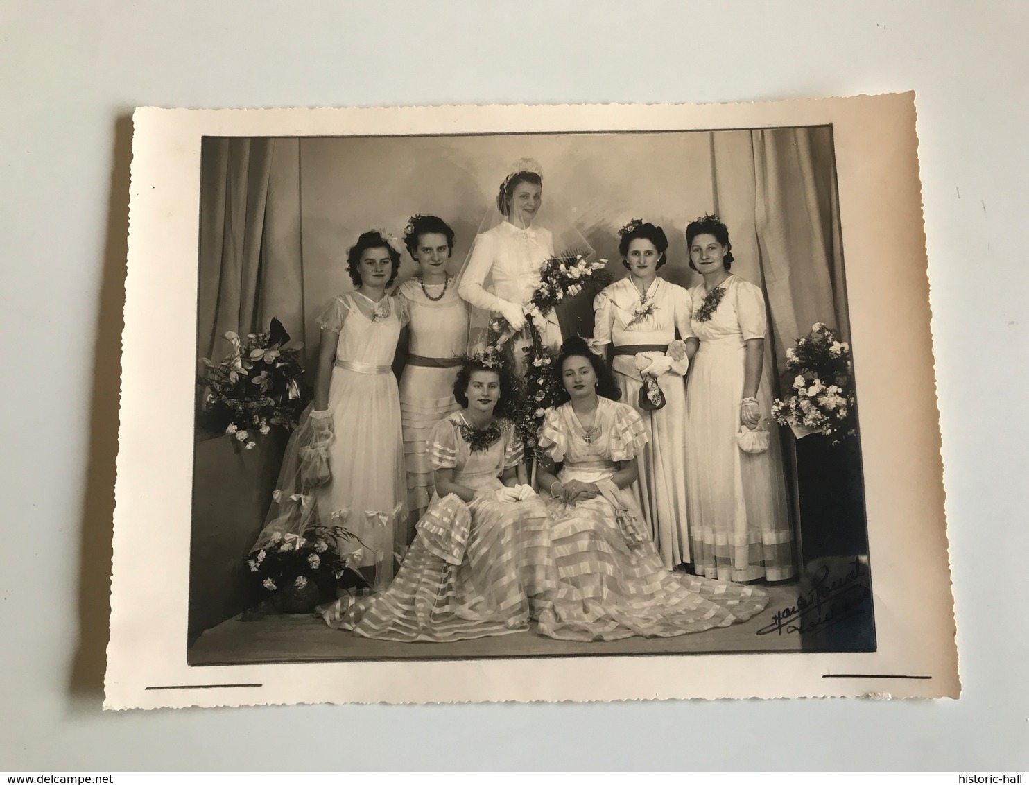 Photo Jeune Mariée Et Ses Courtisanes - Ch. PONCET - LOUHANS - Personas Anónimos