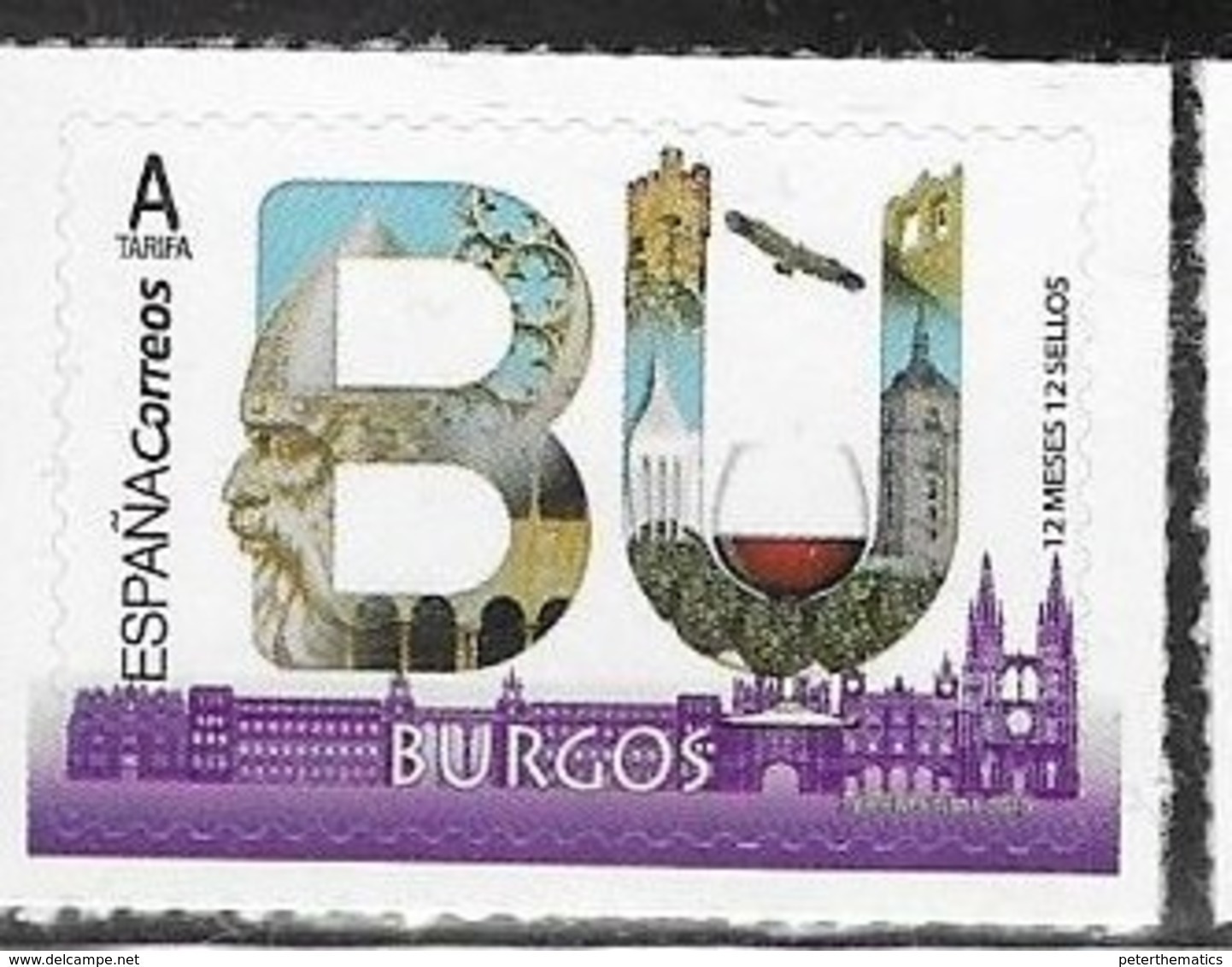 SPAIN, 2019, MNH, 12 MONTHS 12 STAMPS,  BURGOS,BIRDS , WINE,   1v - Other & Unclassified