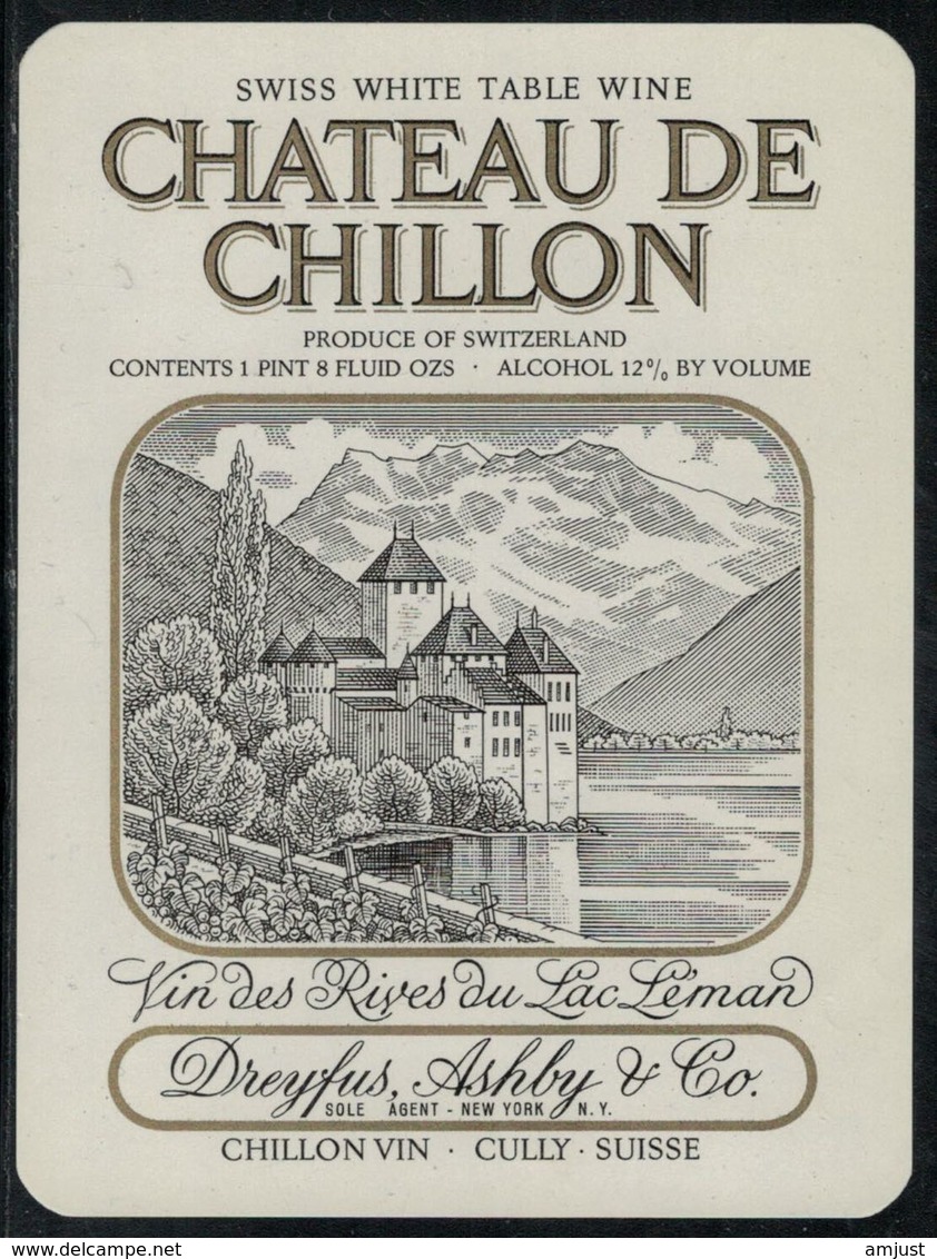 Etiquette De Vin // Cully, Château De Chillon - Châteaux