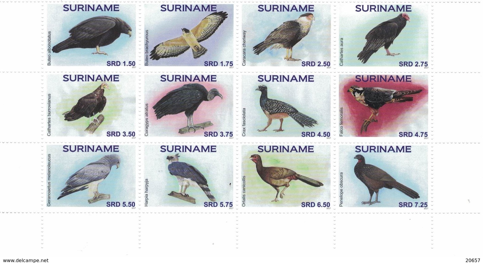 Suriname 2660/71 Oiseaux, Birds Of Prey - Eagles & Birds Of Prey